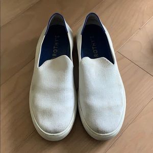 White rothy slip on sneakers
